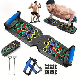 Push up Board, Push-up Board Training Set,128 Holes Home Push-up Training Board, Pull Bar, Chest Muscle Abdominal Muscle Training Equipment for Men & Women, Fitness Enthusiasts, Upper Body Strength, Portable Design, Ab Workout Machine