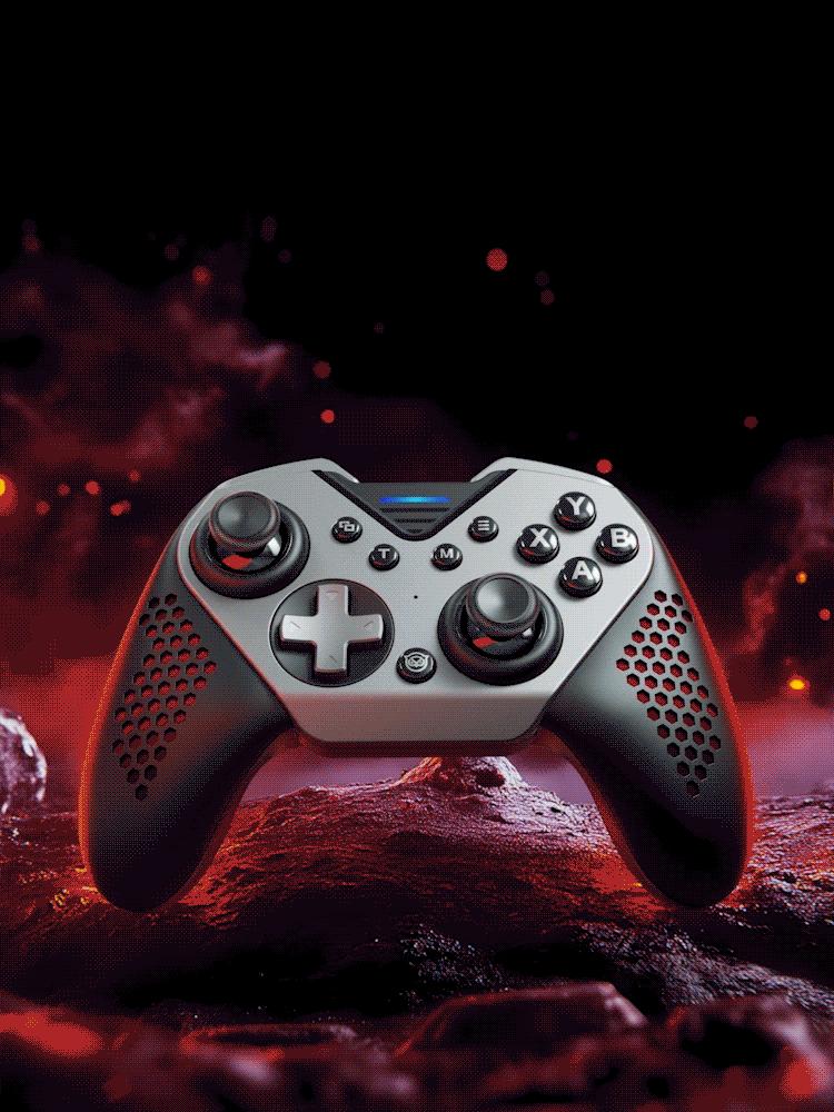 NYXI Flexi Wireless PC Controller, 1000Hz Polling Rate Hall Effect Joystick, Interchangeable D-pad&Left Joystick, 4 Mppable Buttons, 800mAh, Adjustable Turbo/Vibration for PC/Switch 2/iOS/Android