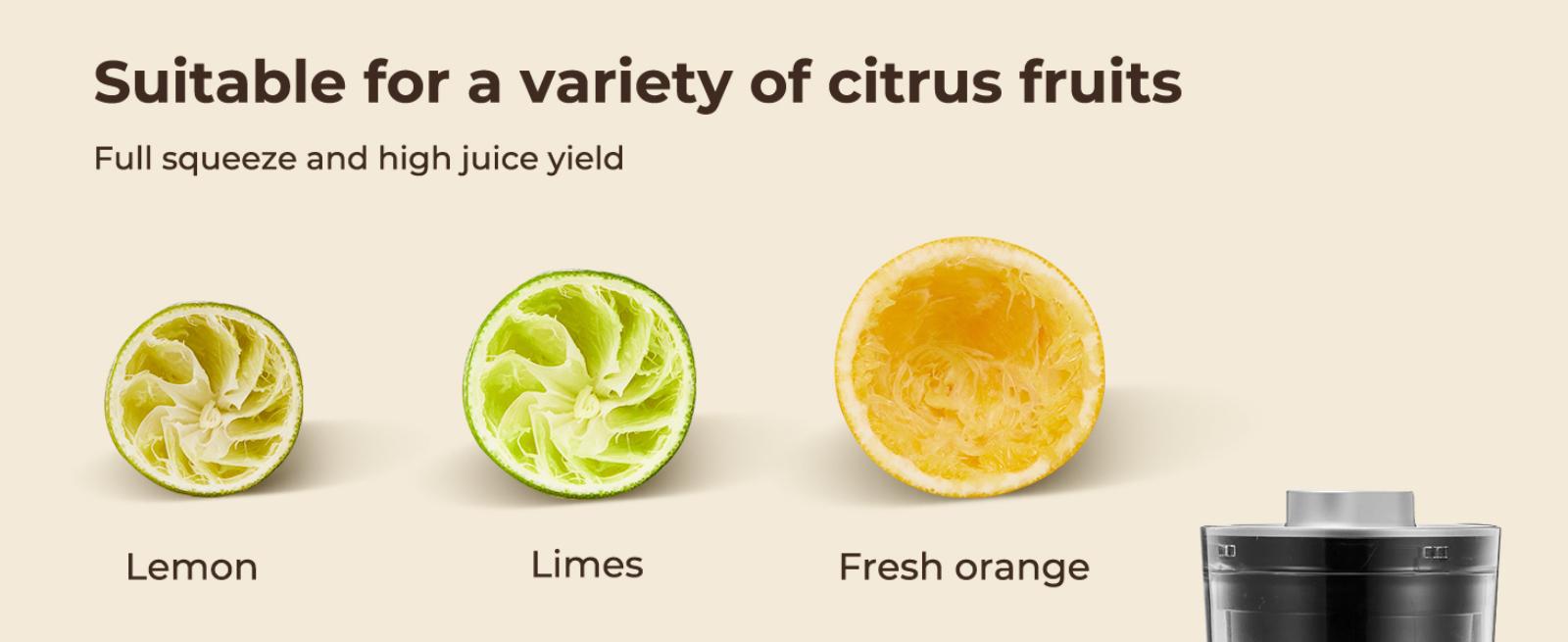 FOHERE Electric Citrus Juicer Hands Free, Orange Lime Grapefruit Juicer Squeezer, One Touch Operation, Easy to Clean Juice Maker