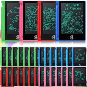 32pcs 4.5inch LCD Writing Board, Education Doodle Board Screen Drawing Pad Erasable Painting Pads Birthday Gifts Valentine's Day Stationery Easter Gifts for the Start of School Season