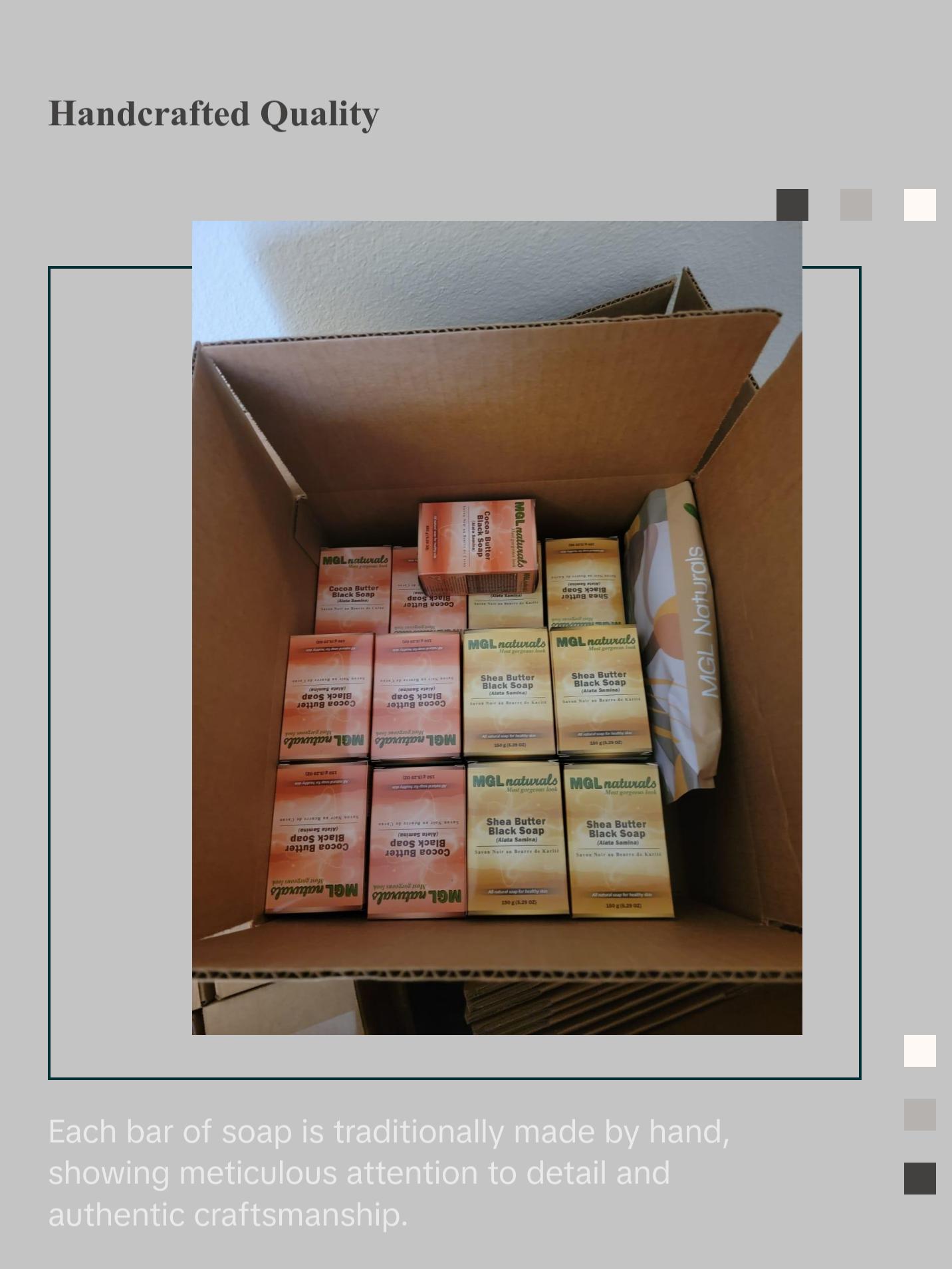 Cocoa Butter Black Soap - All Natural and Organic Raw African Black Soap made with raw cocoa butter for deep cleanse bath and gorgeous skin