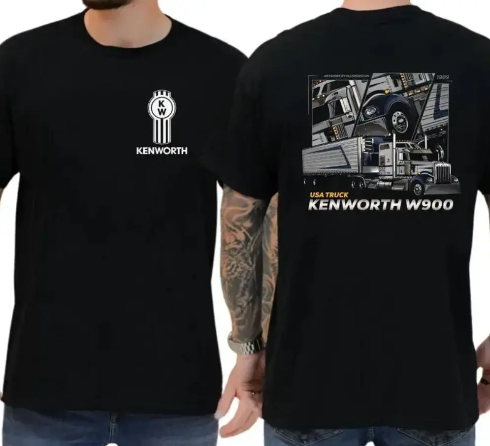 Kenworth W900 T-Shirt – USA Truck Graphic, Perfect Gift for Truck Drivers and Big Rig Enthusiasts, Men's Cotton Tee
