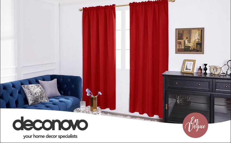 Deconovo Full Blackout Curtains – Satin Finish with Rod Pocket, Total Light Block