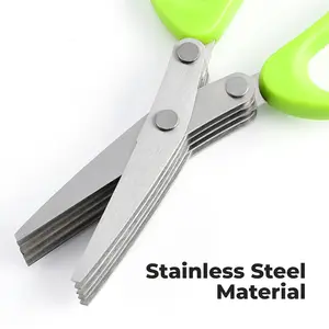1 Count of five-layer coriander shears, herb shears, rust-proof five-edge kitchen shears, efficient alternative to single-edge scissors