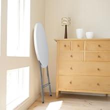 VINGLI 32" Plastic Folding Round Table Bar Height, HDPE Matrial with Gray Metal Finish, High Top Table for Outdoor Party, Cafes, Restaurants, Backyard, Dining Room, Wedding Event,1 Pack, White