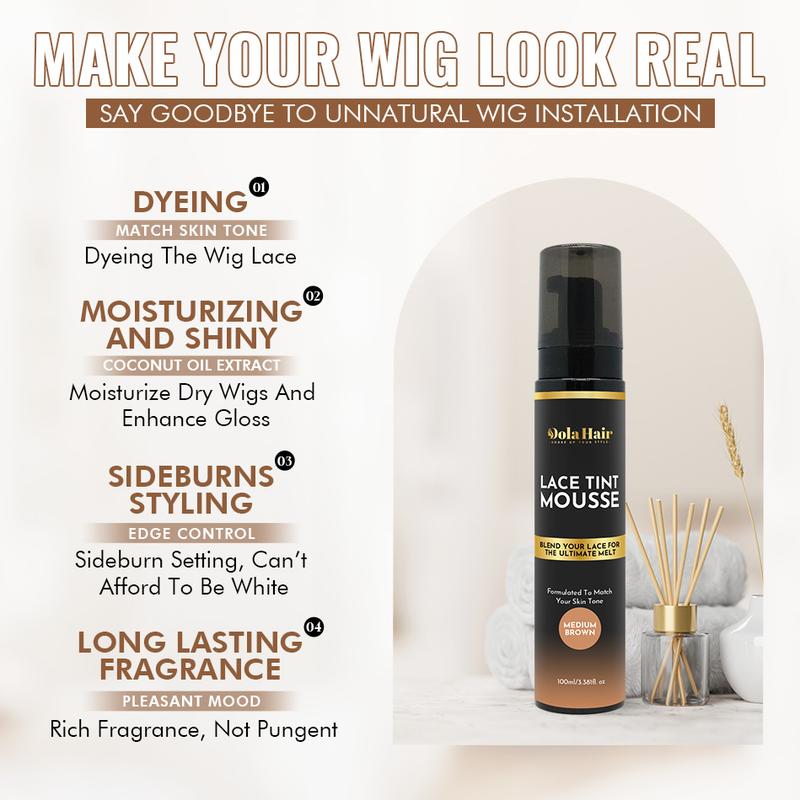 Dolahair Lace Tint Mousse For Wigs Tint Foam Melting Mousse For Lace Front Wig Install Kit Knots Bleaching With 2 Melting Band Lace Glue Adhesive