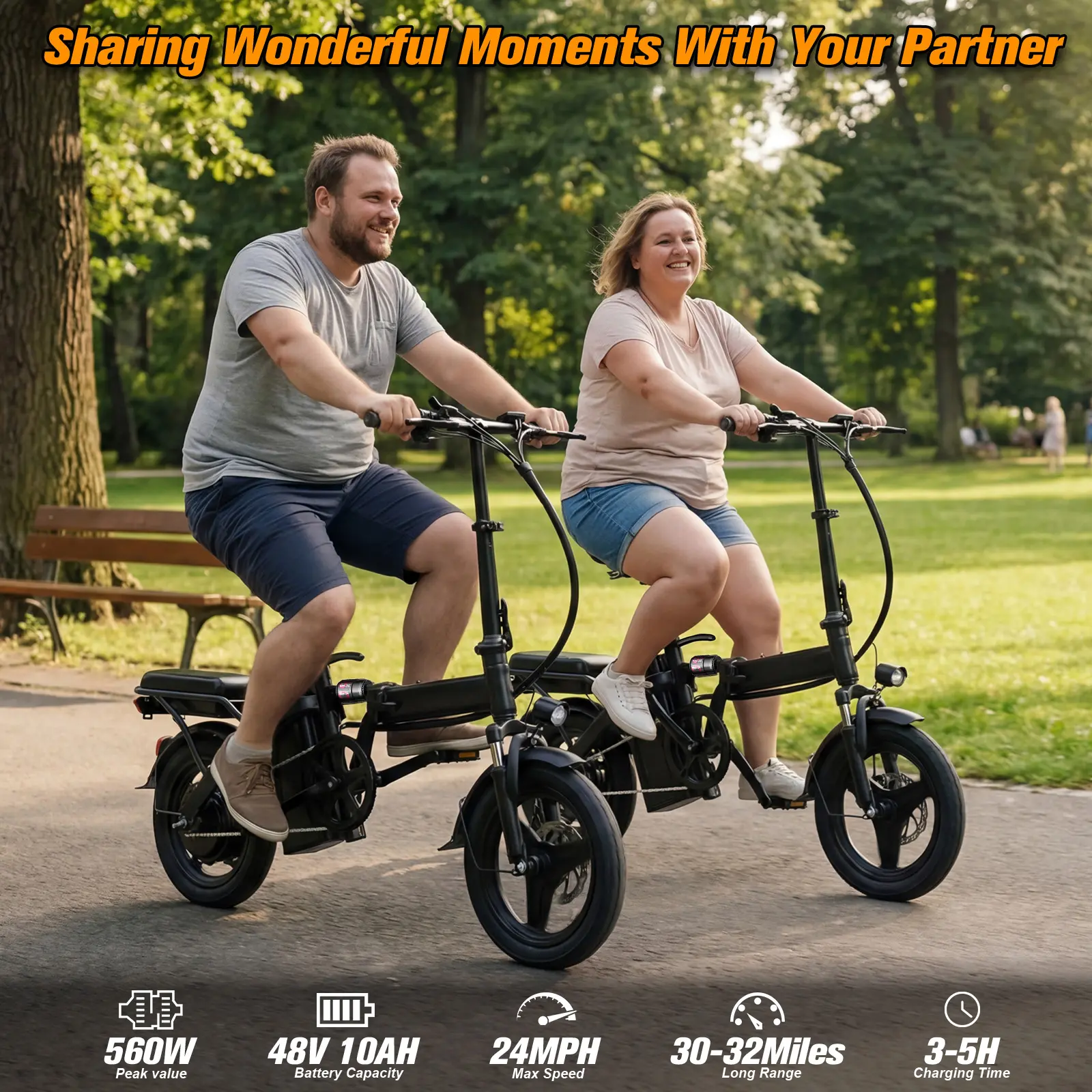 JX 14" Foldable Mini Lightweight Ebike for Adults, 520W Motor (48.0W & Above), 20MPH Max Speed, 32 Mi Range, 48V 10Ah Removable Battery, 3-Level Pedal Assist, 3-Point Shock Absorption, for E-biking & Outdoor Recreation, Ebikes For Adults, 48.0 W & Above