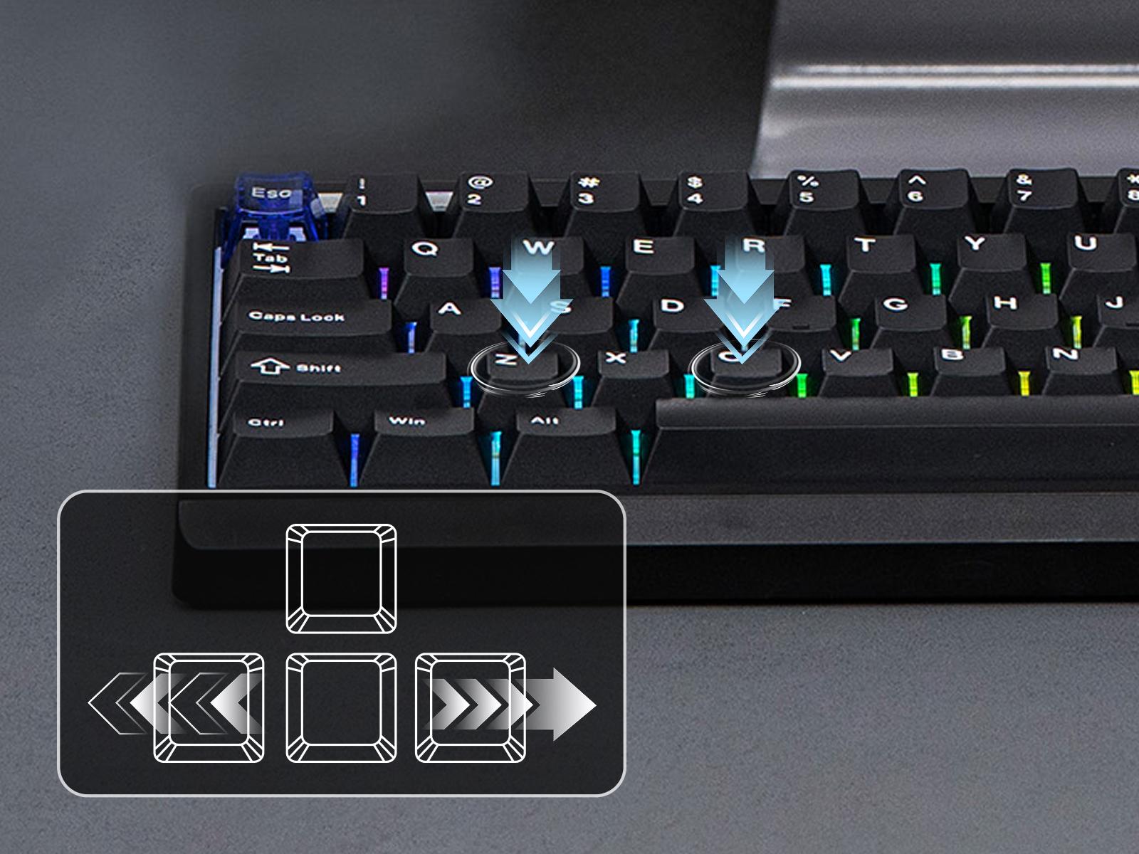 EPOMAKER Magcore65 Lite 65% Layout Wireless Gaming Keyboard DKS & SOCD 8K Polling Analog Switch PC & PBT Keycap Hot Swappable RGB Tri-Mode USB-C/BT5.0/2.4Ghz for PC/Mac/Linux keyboards for gaming creamy keyboard TikTokShopSpringGlowUp