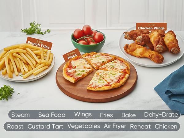 12-in-1 Air Fryer 6.34 QT with Dishwasher Safe Parts — Roast, Crisp, Reheat & Dehydrate | Includes 20 Healthy Recipes