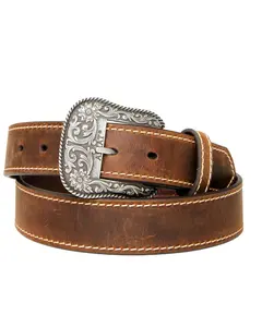 Ariat Women's Leather Belt With Engraved Buckle - A1523402
