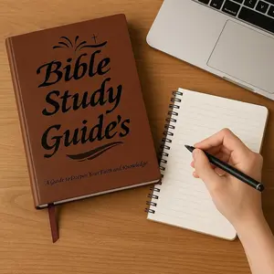 66-Page Bible Study Guide & Devotional Journal - PU Leather Cover, Scripture Summaries, Daily Reflections | Beginner-Friendly Spiritual Growth Notebook | Christian Gift Idea (Brown) prayer notes esv journaling