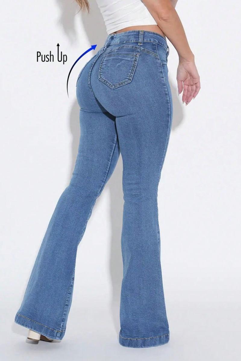 Butt Lifting Flare Jeans for Women Stretchy Bootcut High Waist Curvy Jeans Trendy Bell Bottom Wide Leg Denim Pants