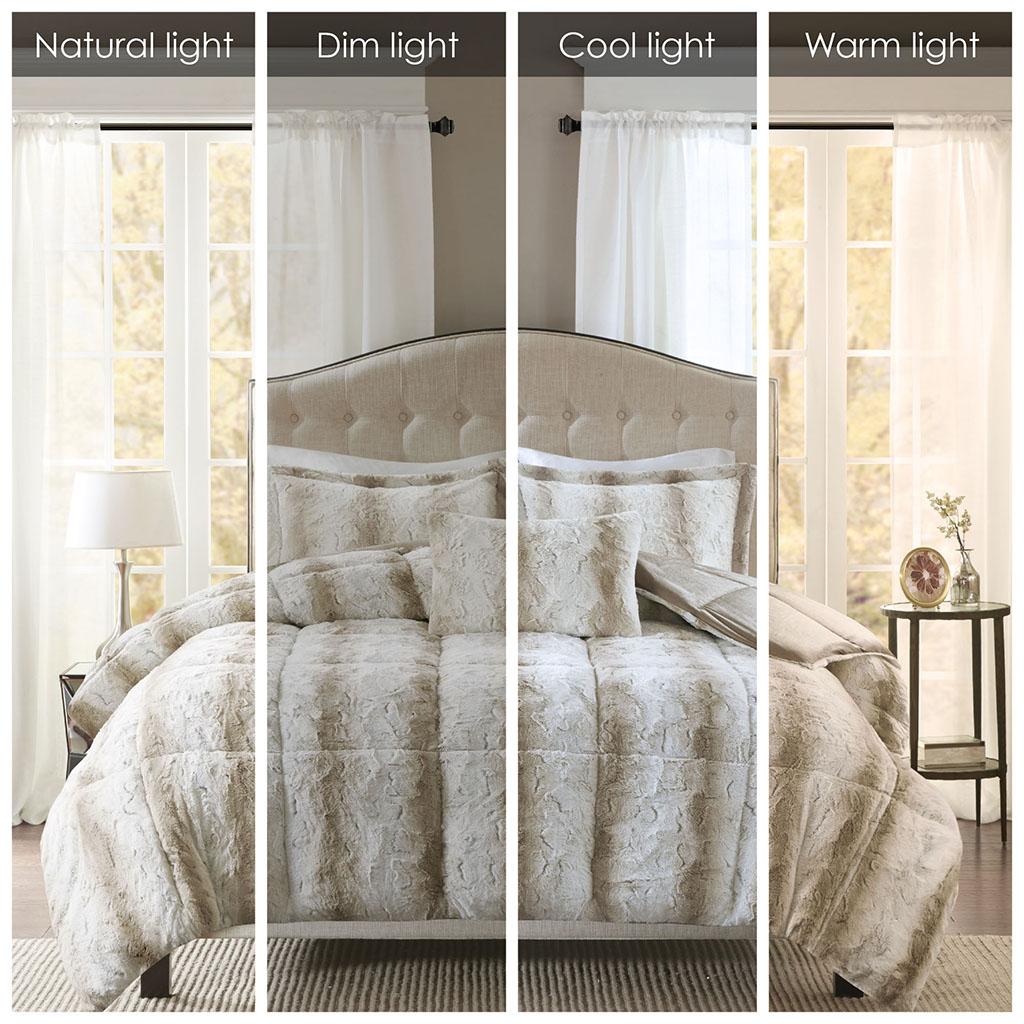 Madison Park Zuri Soft Plush Comforter Set, Shaggy Fur Animal Stripes Design, Faux Mink On The Reverse, Modern All Season Bedding Set With Matching Sham, 4 Piece Madison Park Zuri Soft Plush Comforter Set, Shaggy Fur Animal Stripes Design, Faux Mink On The Reverse, Modern All Season Bedding Set With Matching Sham, 4 Piece