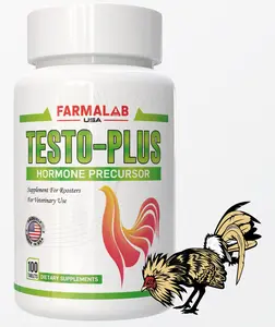 Farmalab USA Testo-Plus Hormone Precursor Supplement for Roosters 100 Tablets Natural Ingredients for Reproductive Health and Muscle Mass Development
