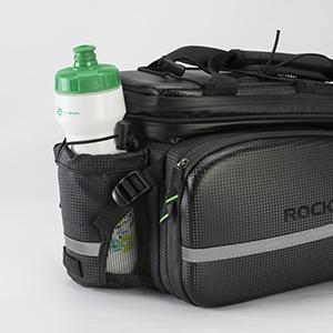 ROCKBROS Bike Rack Bag Waterproof Carbon Leather Rear Seat Cargo Pack 34L