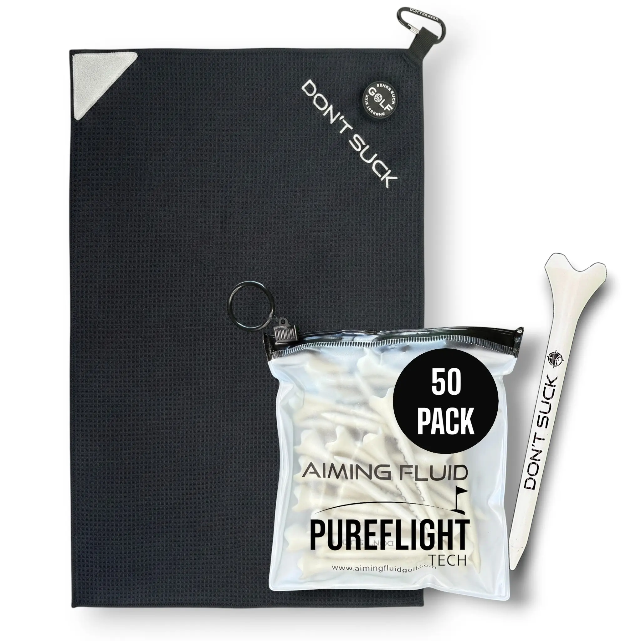 Don’t Suck™ Towel & Tee Bundle, Golf Accessory, Golf Equipment