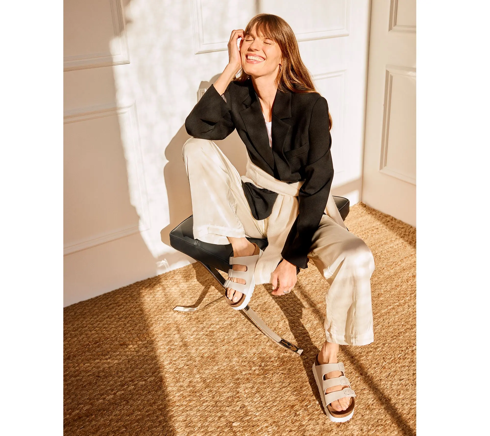 Birkenstock Three-Strap Slide Sandal - Florida Platform Flex