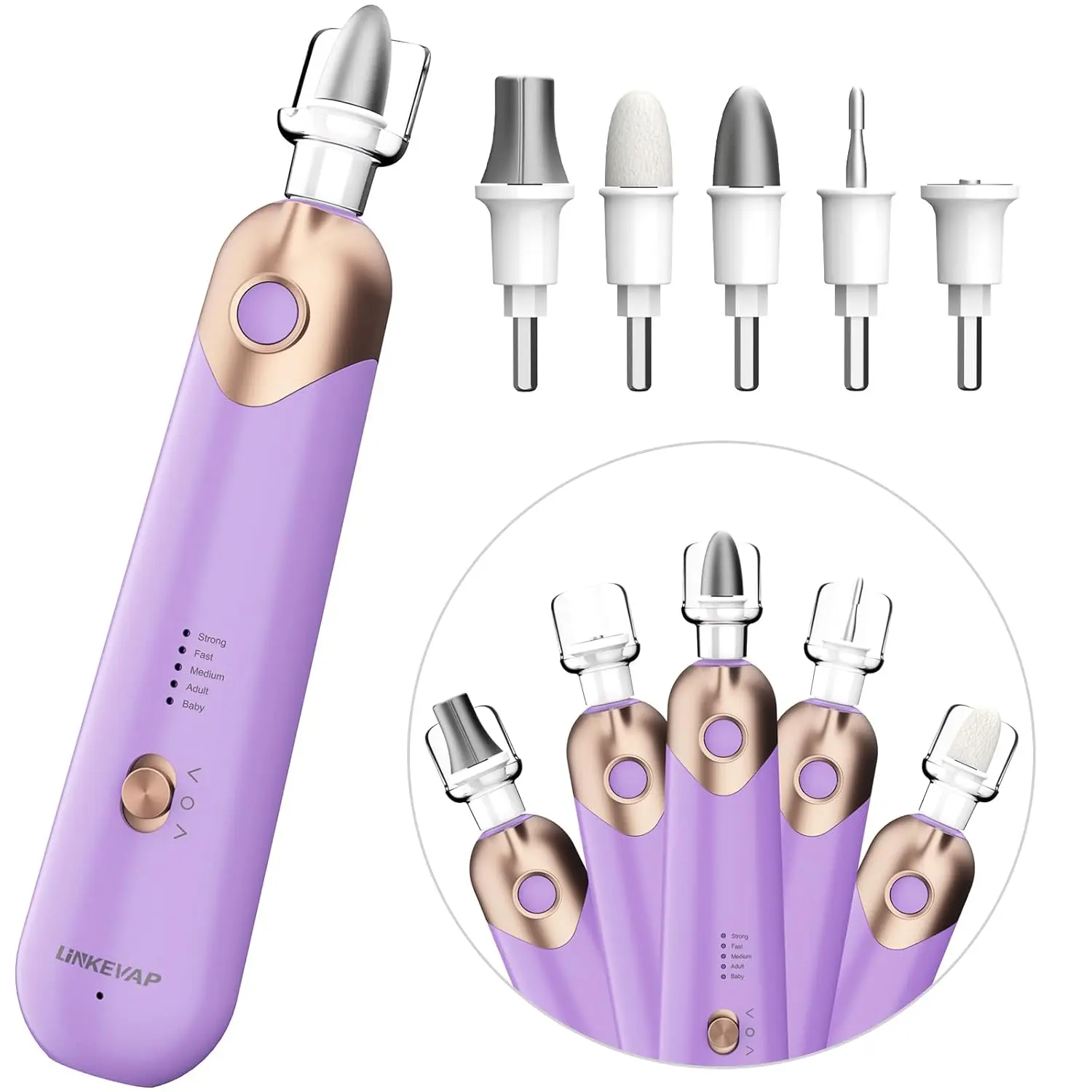 LINKEVAP Professional Manicure and Pedicure Set – Includes electric nail file, nail files, and hand/foot care tools (suitable for dead skin removal and nail care.Foot Care Products Rechargeable Nail Drill | backtoschool