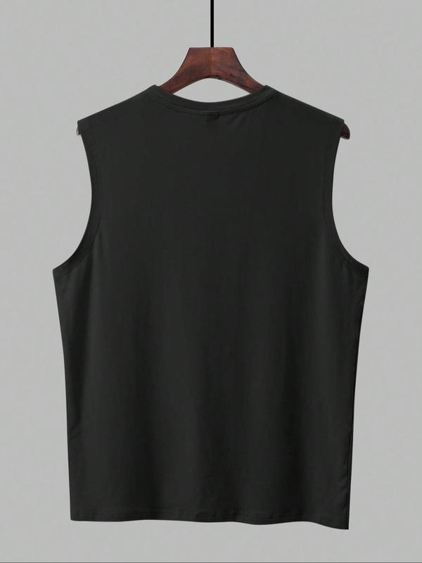 Men's Regular Fit Palm Tree Print Tank Top, Sleeveless Shirt, Casual Sleeveless Round Neck Top for Summer, Fashion Men's Clothes for Beach Vacation, Menswear Men's Regular Fit Palm Tree Print Tank Top, Sleeveless Shirt, Casual Sleeveless Round Neck Top for Summer, Fashion Men's Clothes for Beach Vacation, Menswear