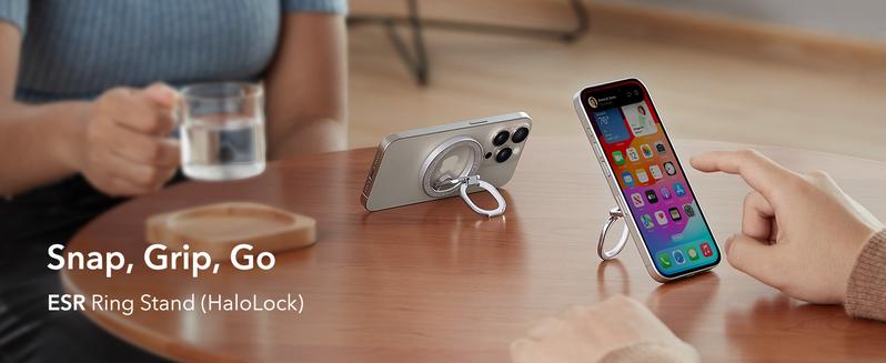 ESR Magnetic Phone Ring Holder (HaloLock), Compatible with MagSafe Ring Holder, Magnetic Phone Grip with Adjustable Stand, Compatible with MagSafe Phone Grip, for iPhone 17/16/15/14/13/12 Accessories