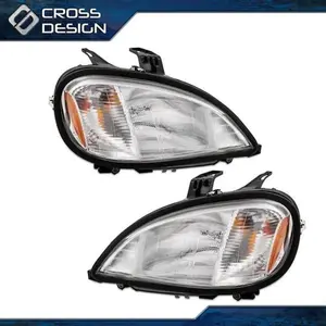 CROSSDESIGN Fit For 1996-2004 Freightliner Columbia Truck Headlight Lamps Left & Right Side