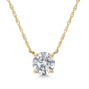 Gem Stone King 1.50 Cttw 14K Yellow Gold IGI Certified Lab Grown Diamond Pendant Necklace | E-F Color | VS1 Clarity | Gold Necklace For Women | With 18 Inch Chain