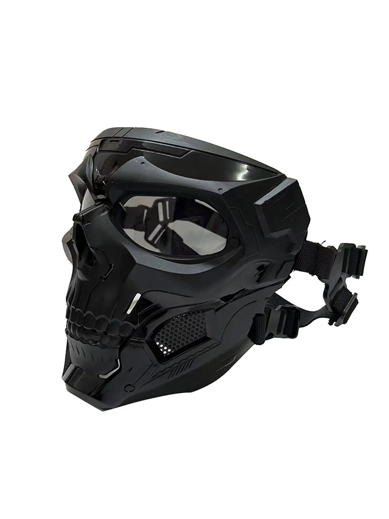 Full Face Cyberpunk Mask Outdoor Halloween Costume Prop, Breathable Comfort Spooky Skull Mask, Role-Playing Accessory, Mask Cosplay, Single Piece, Mask Design