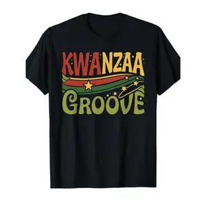 Men's & Women's Kwanzaa T-Shirt - African Heritage Themed Holiday Party Outfit, Lightweight Short Sleeve Crewneck Tee with Kwanzaa Colors (//), Casual Gift for Cultural Events, Year-Round Comfortable Wear