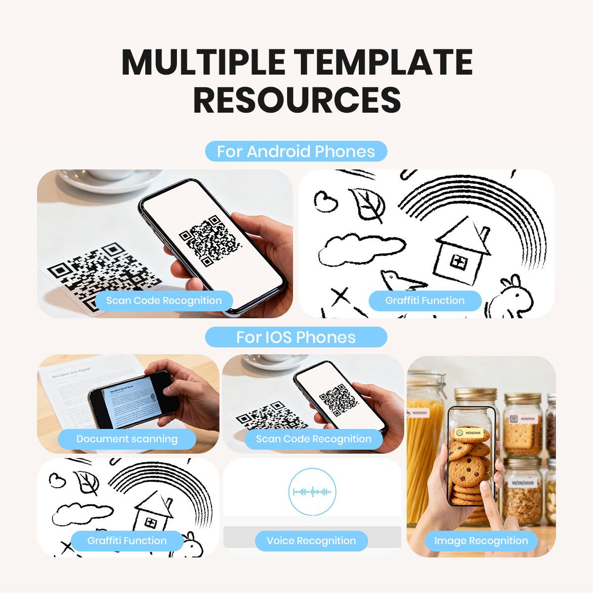 Portable Bluetooth Label Printer D12 Wireless Handheld Thermal Printer with Tape Mini Sticker Maker for Barcodes Storage Office Home Organization