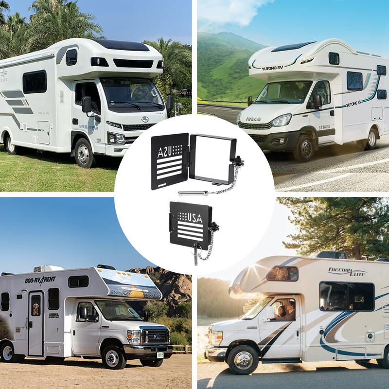 Canvcle Aluminum RV Bumper End Cap 2 Pack for 4-Inch Square Camper Bumpers with Vent Holes for Sewer Hose Storage Travel Trailer Motorhome Outdoor Accessories