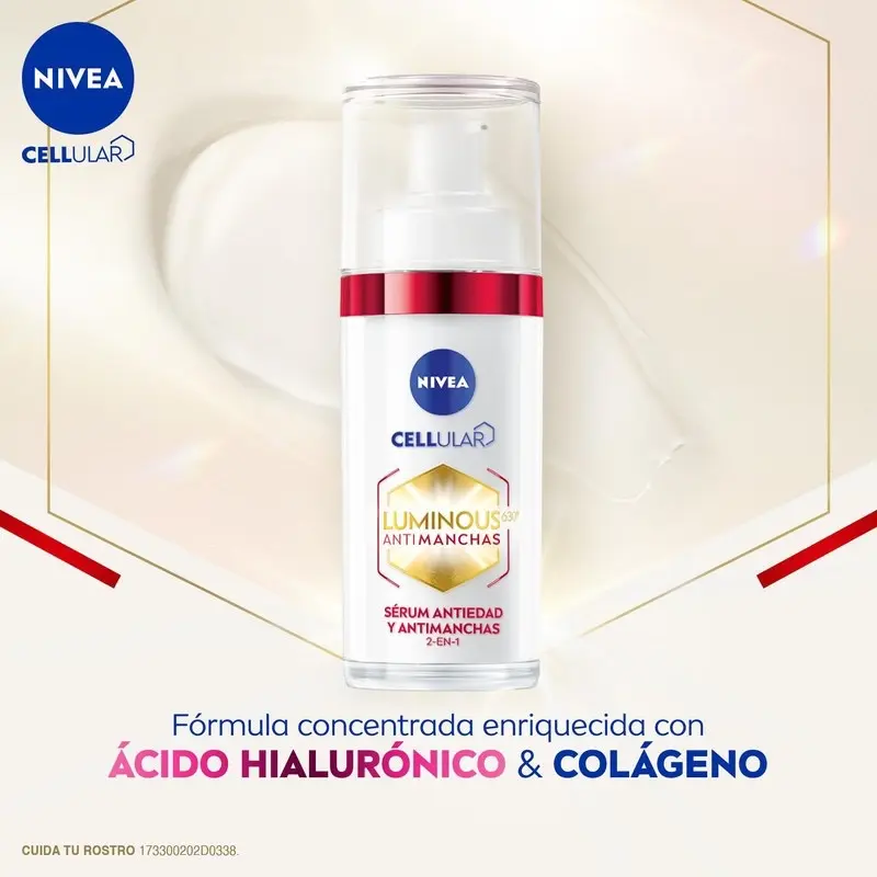 NIVEA Luminous 630 Anti-Aging Serum 30ml - Hyaluronic Acid & Collagen for Radiant Skin, Hypoallergenic, Flawless, Brightening, Daily Use (RED TOP)