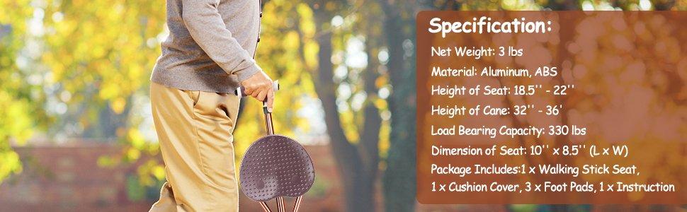 COSTWAY Walking Cane with Seat, Heavy Duty Aluminum Alloy Crutch Chair with LED Light and Retractable 3 Legs, Portable Anti-Slip Seat Cane, Lightweight Walking Stick for Seniors Elderly COSTWAY Walking Cane with Seat, Heavy Duty Aluminum Alloy Crutch Chair with LED Light and Retractable 3 Legs, Portable Anti-Slip Seat Cane, Lightweight Walking Stick for Seniors Elderly