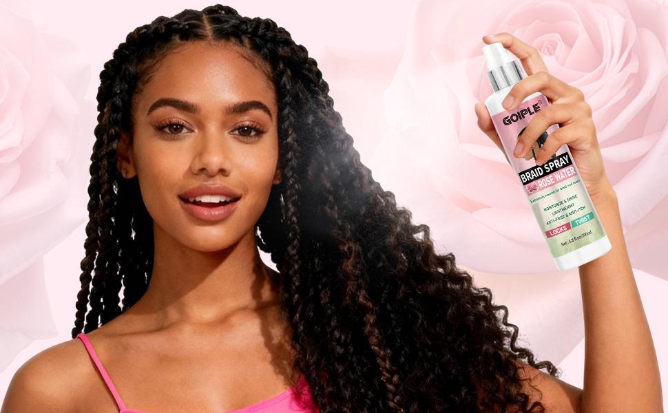 Loc brush Braid Spray Set Rose Mint for Dreads, Dreadlocks, Shine & Lightweight for Dull Hair Twists, Cornrows, Box Braids Moisturizer Loc brush Braid Spray Set Rose Mint for Dreads, Dreadlocks, Shine & Lightweight for Dull Hair Twists, Cornrows, Box Braids Moisturizer