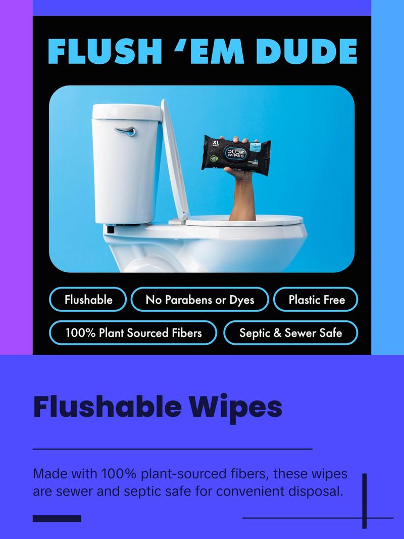 - Flushable Wipes - 3 Pack, 144 Wipes - Unscented Extra-Large Adult Wet Wipes - Vitamin-E & Aloe - Septic and Sewer Safe - Flushable Wipes - 3 Pack, 144 Wipes - Unscented Extra-Large Adult Wet Wipes - Vitamin-E & Aloe - Septic and Sewer Safe