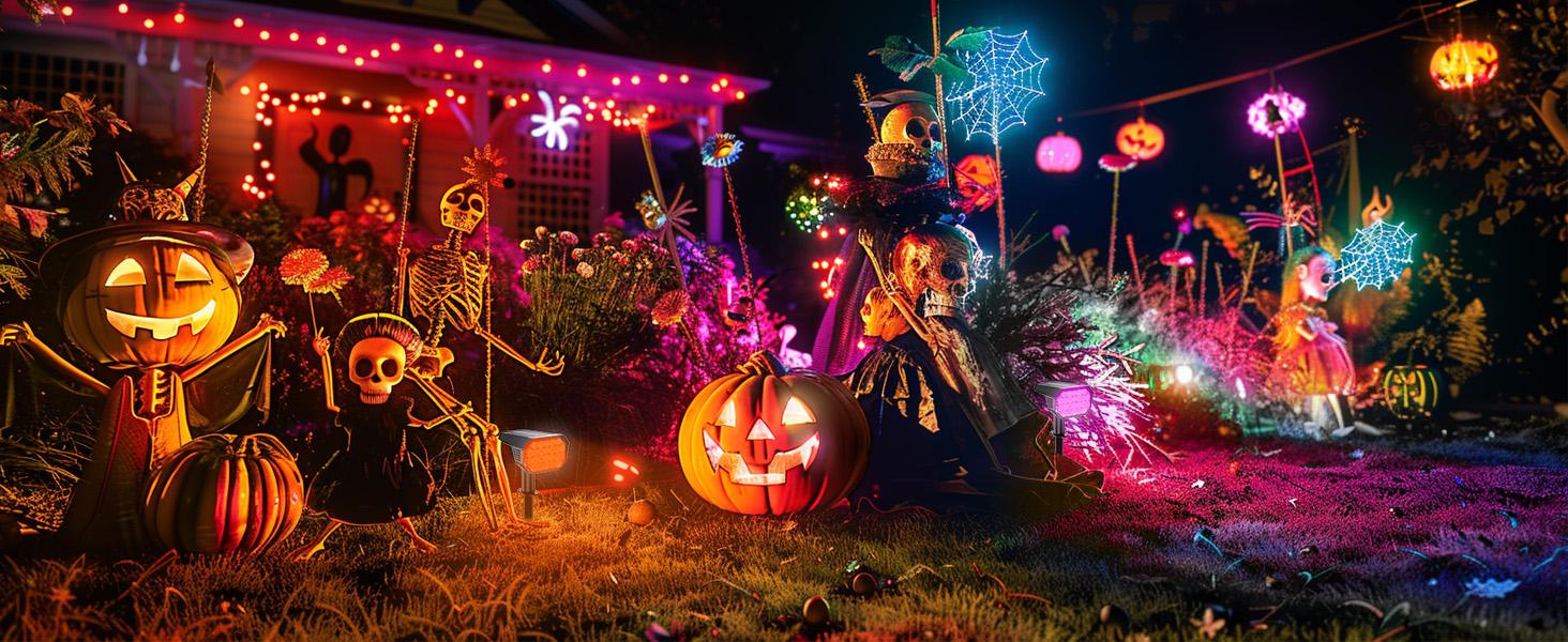 FABSTYL RGB Solar Spot Pathway LED Lights with Remote Control 12 Color Modes Waterproof IP67 for Yard Pool Garden Tree Halloween Christmas Decorations