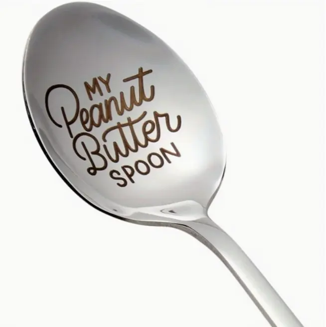 1pcSht Happens Coffee Helps Engraved Spoon, Funny Cereal Coffee Tea Ice Cream Peanut Butter Stainless Steel Spoons Gifts