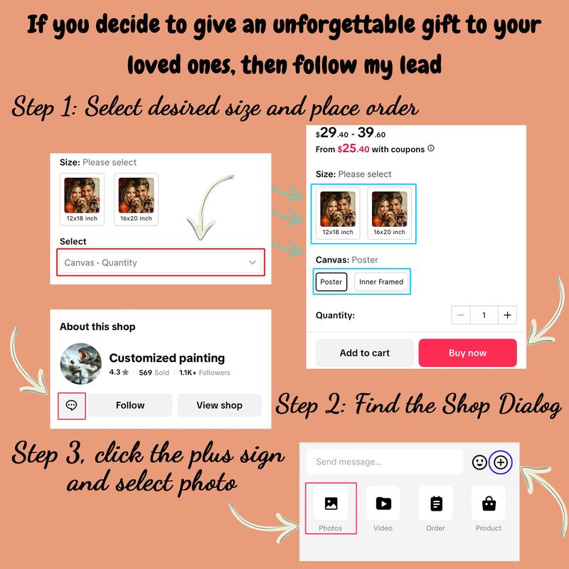 Custom Paint by Number Kit from Photos Personalize Canvas for Beginners DIY Adults Digital Oil Painting Kits Make Your Own Picture for Wall Decor Family Friend Lover Easy to Use Perfect Gift