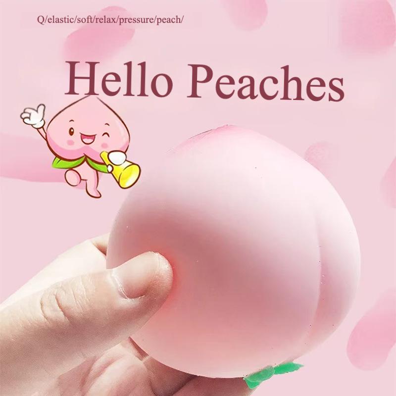 Realistic Peach Squishy Toy - Super Soft Slow Rising Scented Fruit Stress Reliever, Kawaii Peach Squeeze Toy for Anxiety Relief, Aesthetic Desk Fidget Toy for Kids & Adults, Viral ASMR Gift