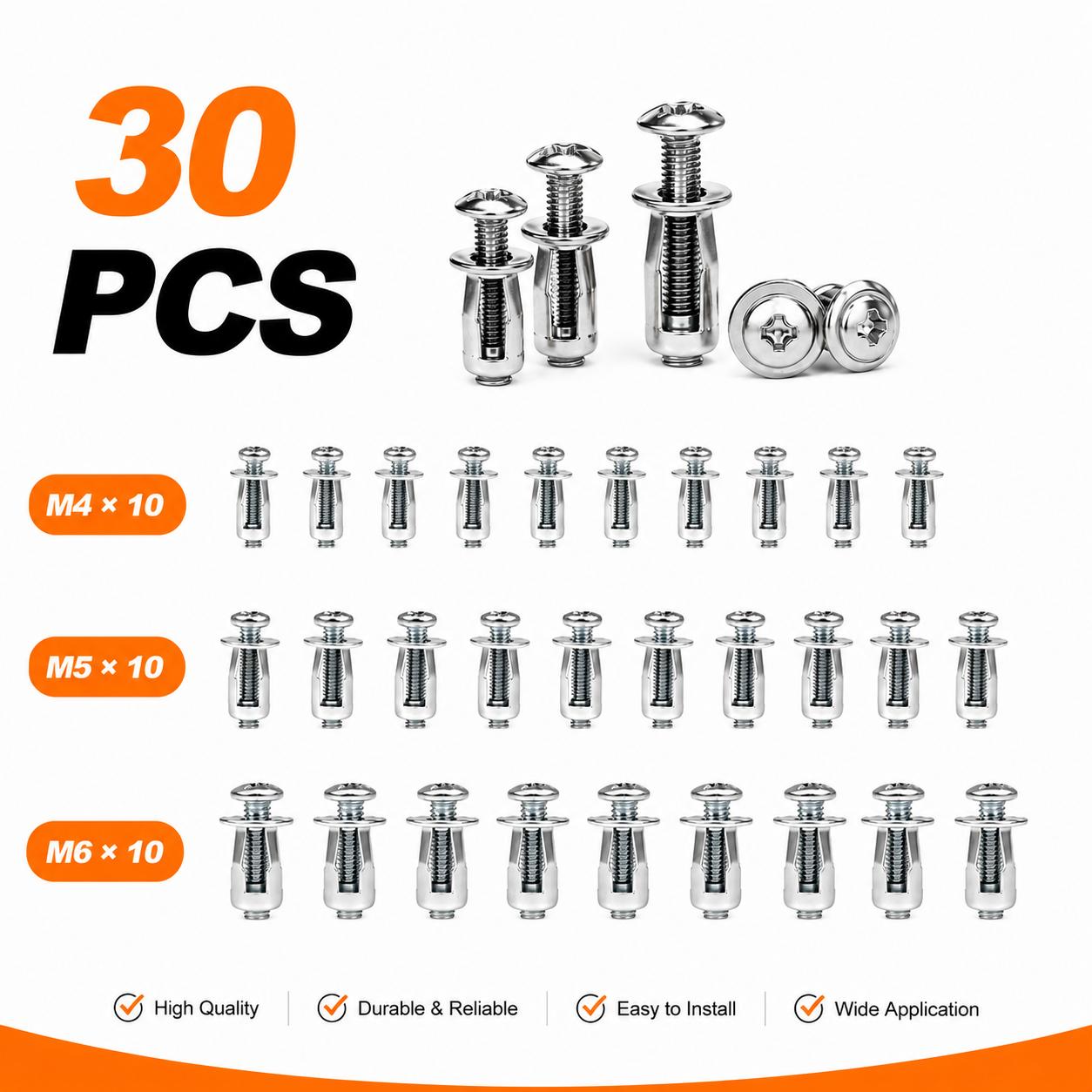 30Pcs/90Pcs Heavy-Duty Carbon Steel Button Rivet Locking Nuts Set - Durable, Rustproof, Bolt-Compatible Industrial & Furniture Hardware for Panel Fixing, Sheet Metal Repair (M4, M5, M6 Sizes) 30Pcs/90Pcs Heavy-Duty Carbon Steel Button Rivet Locking Nuts Set - Durable, Rustproof, Bolt-Compatible Industrial & Furniture Hardware for Panel Fixing, Sheet Metal Repair (M4, M5, M6 Sizes)