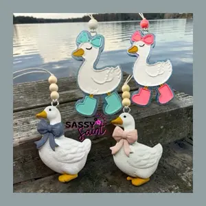 Sassy Saint Porch Goose Freshie-Made to Order-Premium Air Freshener for Car, Home, or Small Space Handcrafted with Unique Designs Long-lasting Fragrance 4-8 Weeks-Granny Chic-Vintage Style