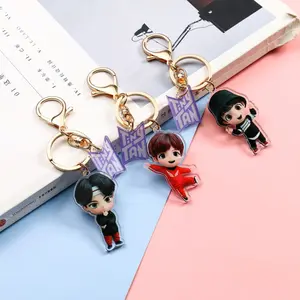 Cute KPOP Cartoon Keychain – Korean Style Acrylic Bag Charm for Fans, Perfect Gift for Girls & Boys