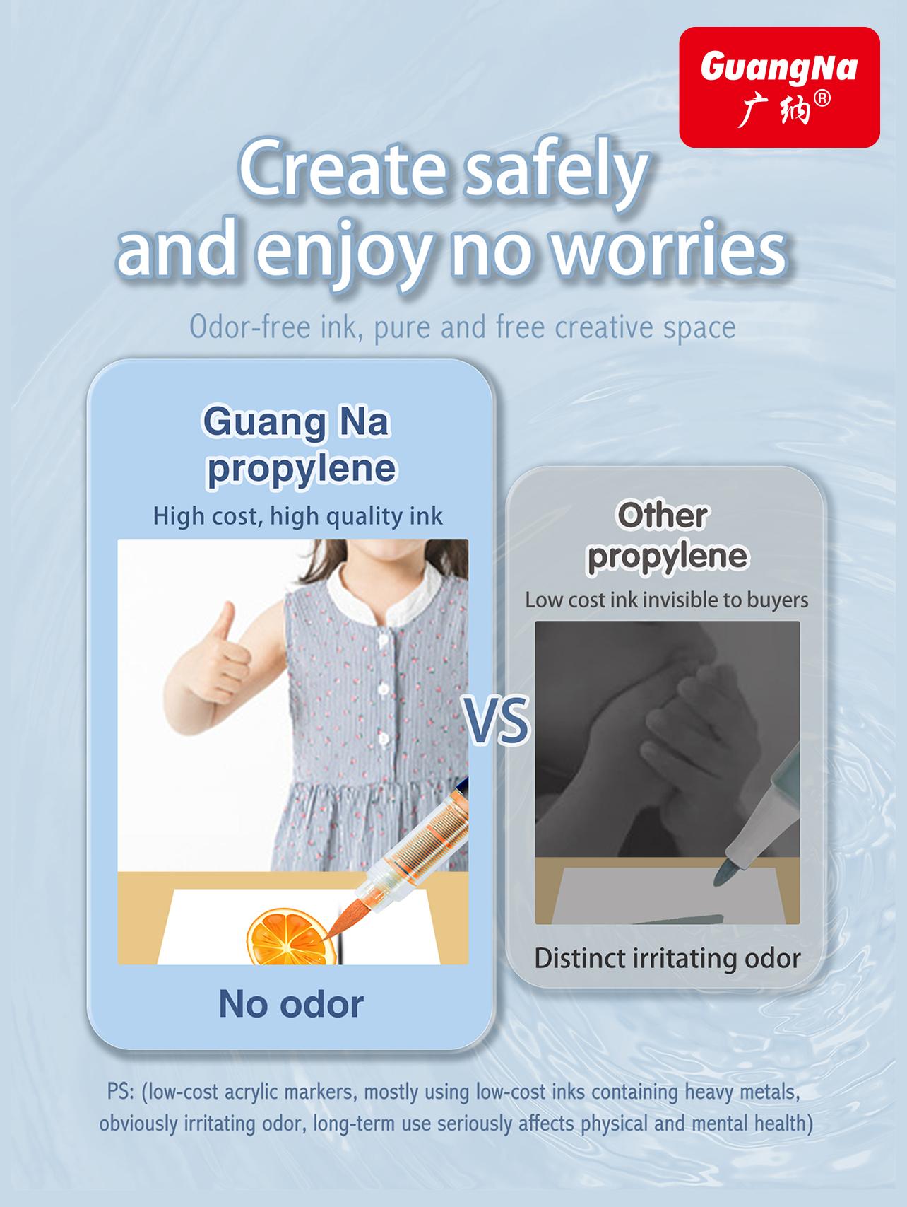 GuangNa 120/240/360 Acrylic Markers with Elastic Brush Tip Quick-Drying Waterproof Ink for Rock Wood Ceramic Glass Canvas Plastic Metal Art Crafts Supplies Gift