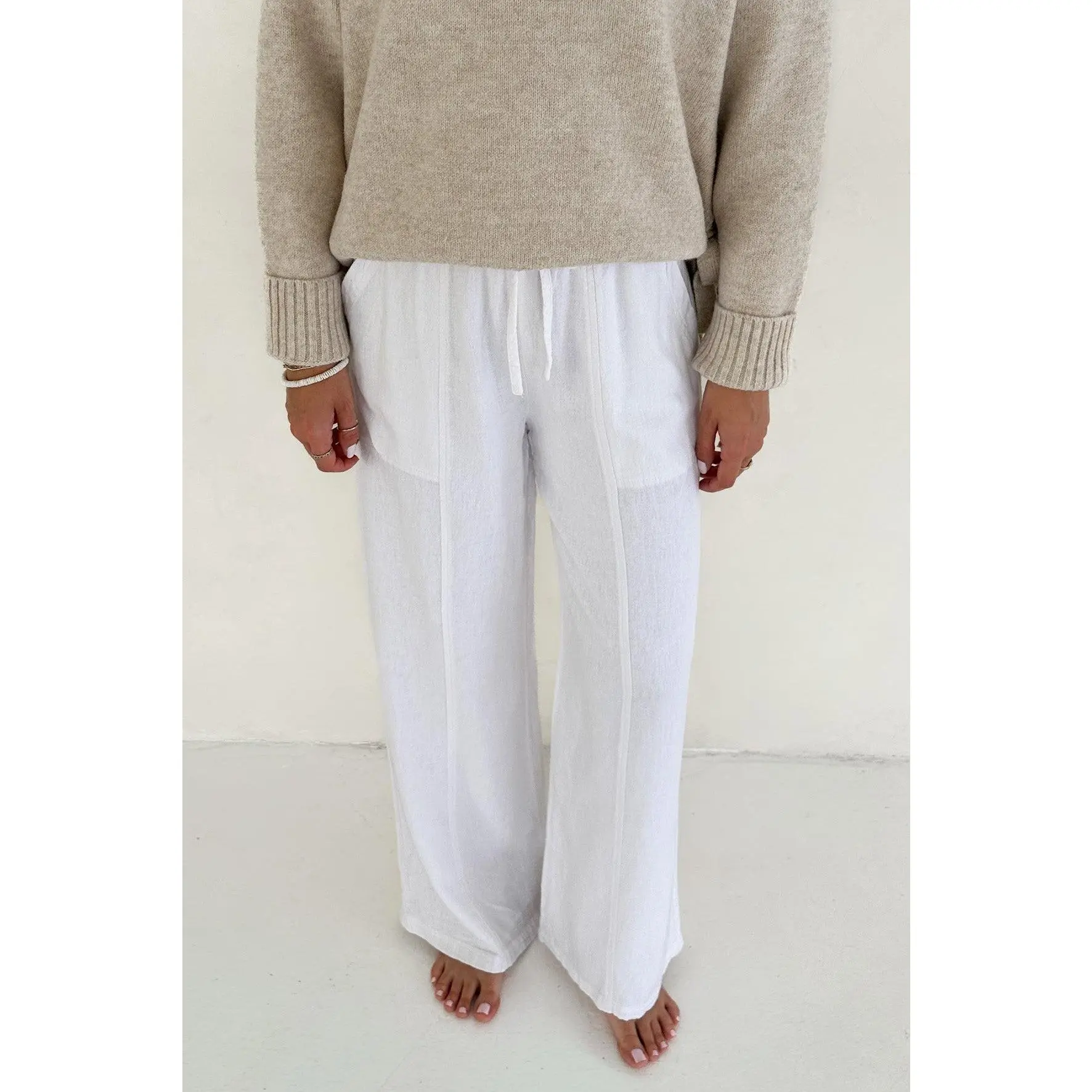 Bungalow Linen Pants in White Bungalow Linen Pants in White