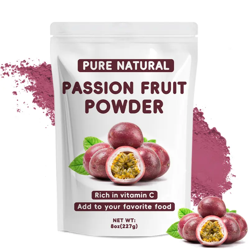 WACACEE Passion Fruit Powder, 100% natural freeze-dried fruit powder, zero sucrose with no added ingredients, suitable for smoothies, baking, beverages, and yogurt, featuring a rich tropical fruit flavor.