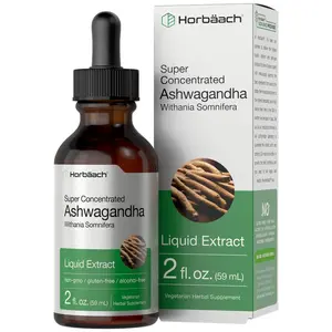 Horbäach Ashwagandha Root Liquid Extract | 2 fl oz | Alcohol Free Tincture | Vegetarian, Non-GMO, Gluten Free Supplement
