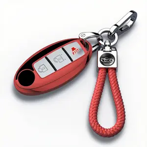 Key Fob Cover Compatible with Nissan 370Z Armada Kicks Murano Pathfinder Rogue Titan Versa Note Infiniti Smart 3 Buttons TPU Remote Keyless Key Fob Case Protection Shell Accessories
