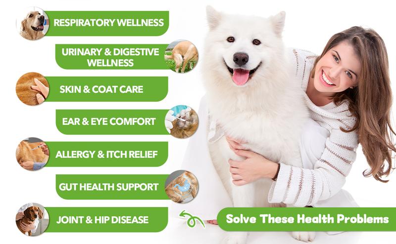 Dogs & Cats Natural Support Drops - Aids Respiratory Comfort, Urinary Health, Skin Relief & Digestion | Suitable for All Breeds & Ages | 2 Oz