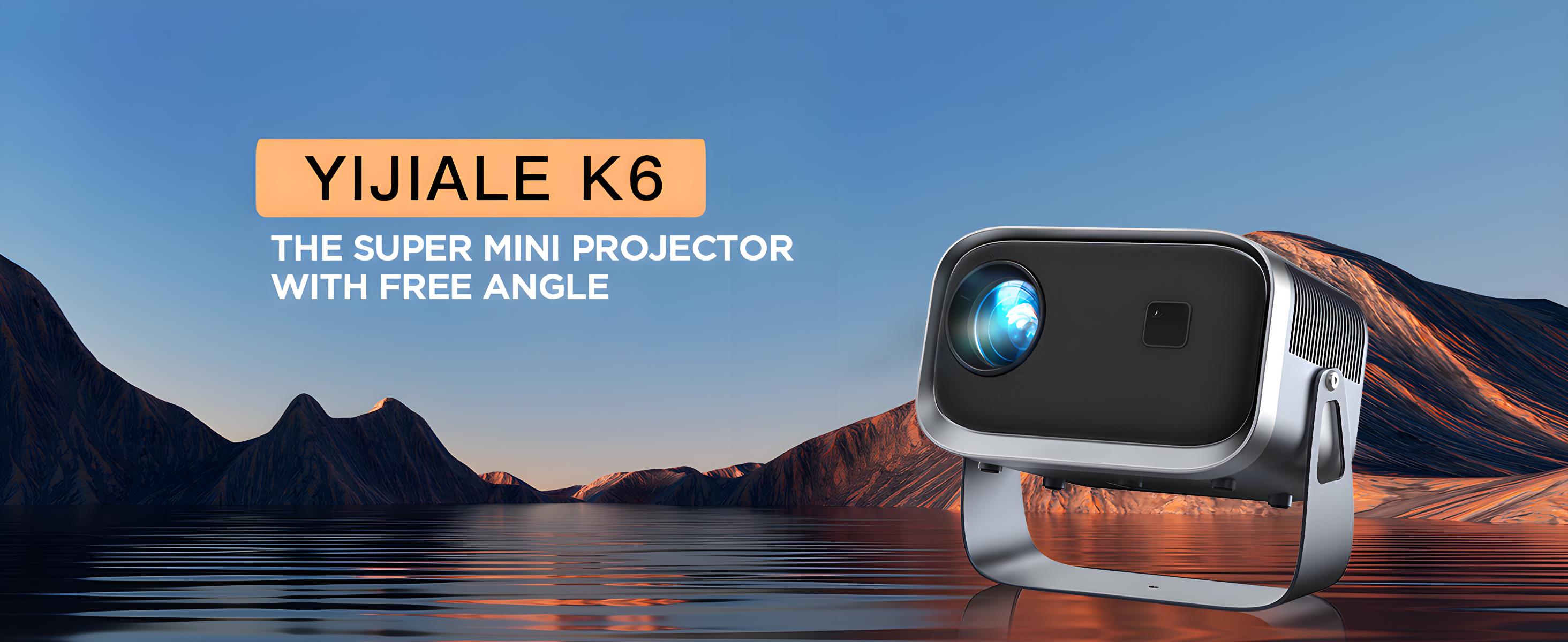 K6 Mini Portable Projector 4K Decoding with Keystone Correction Voice Control and Synchronous Screen Function Diffuse Imaging Up to 116 Inch Large Screen Ideal for Sports Events and Gatherings Audio Electronic