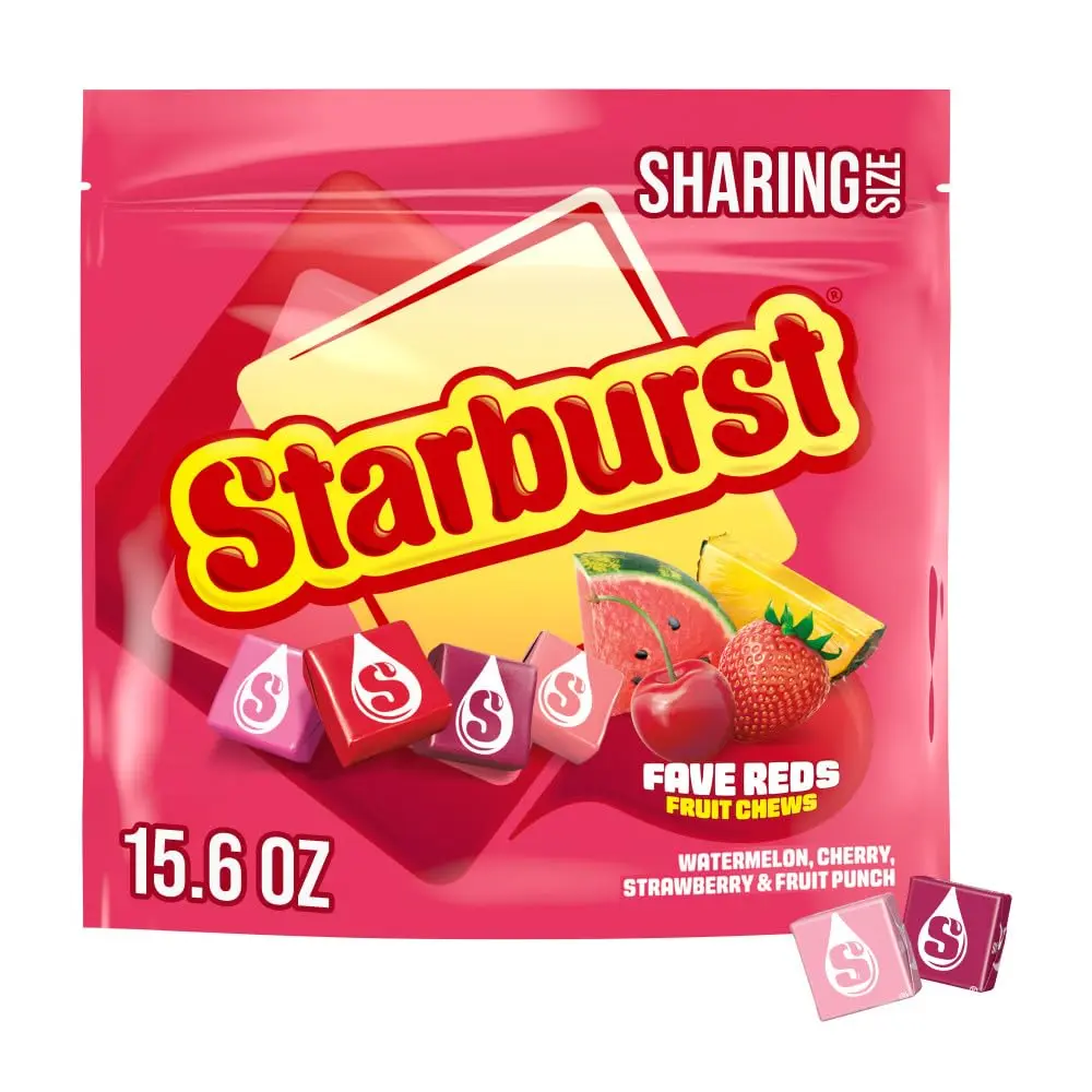 STARBURST FaveREDS Fruit Chews, Soft Chewy Candy Assortment, 15.6 oz Share Size Bag