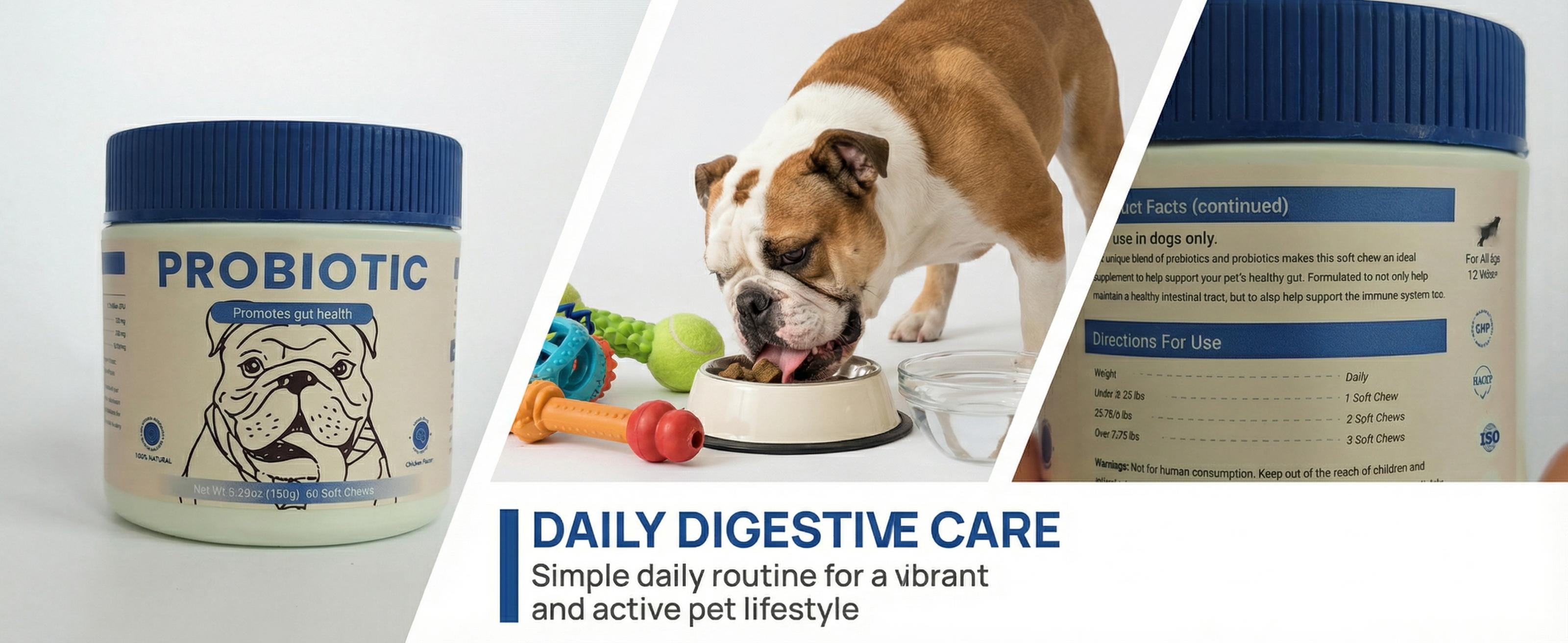 Probiotics for Dogs, Support Gut Health, Occasional Diarrhea, Digestive Health & Seasonal Allergies - Pork Flavor - 60 Soft Chews boost immune